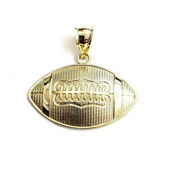 New 10k yellow Gold football Pendant charm sport fine jewelry gift unisex 2g