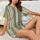 thumbnail image 4 of Fotbe Colourful stripes Conjunto de Pijama Estampado para Mujer, 2 Piezas, Ropa de Dormir con Camiseta de Manga Corta y Shorts Suaves-3X-Large, 4 of 6
