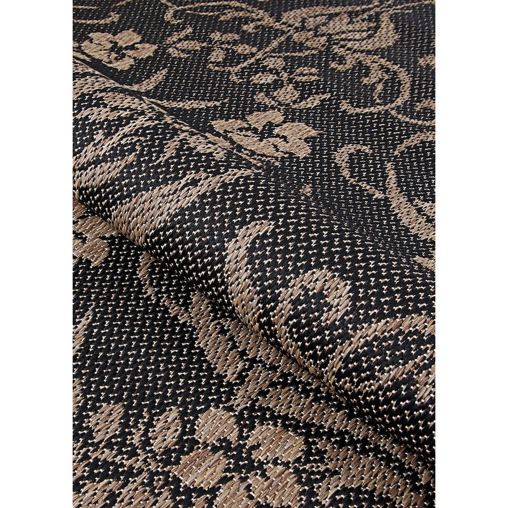 Couristan Recife Garden Cottage Indoor / Outdoor Area Rug, Black- Cocoa, 5'3" x 7'6"