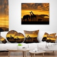 thumbnail image 4 of Designart Giraffes and Elephant and Rhino - African Throw Pillow - 12x20, 4 of 5