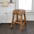 thumbnail image 2 of Maui 25.5" Rustic Bohemian Hyacinth/Wood Backless Counter Stool, Brown Wash Woven Seat with Natural Wood Frame, 2 of 7