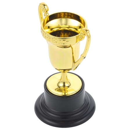 Set of 10 Golden Plastic Trophies for Party Favors, Encouraging Gifts with Fine Detailed Craftsmanship