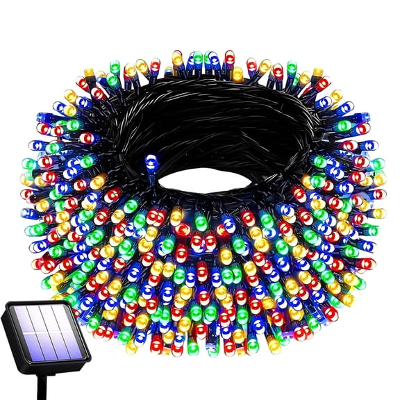 Christmas Solar String Lights, Outdoor Waterproof MultiColor 32.8FT 100 LED for Home Party Wedding Yard Decorations