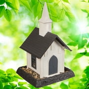 North States Village Collection White and Gray Church Hopper Bird Feeder, 5 lb Capacity