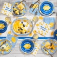 thumbnail image 2 of Way to Celebrate Summer Lemon Disposable Paper Tablecloth, Blue and Yellow, 54" x 84", 2 of 5