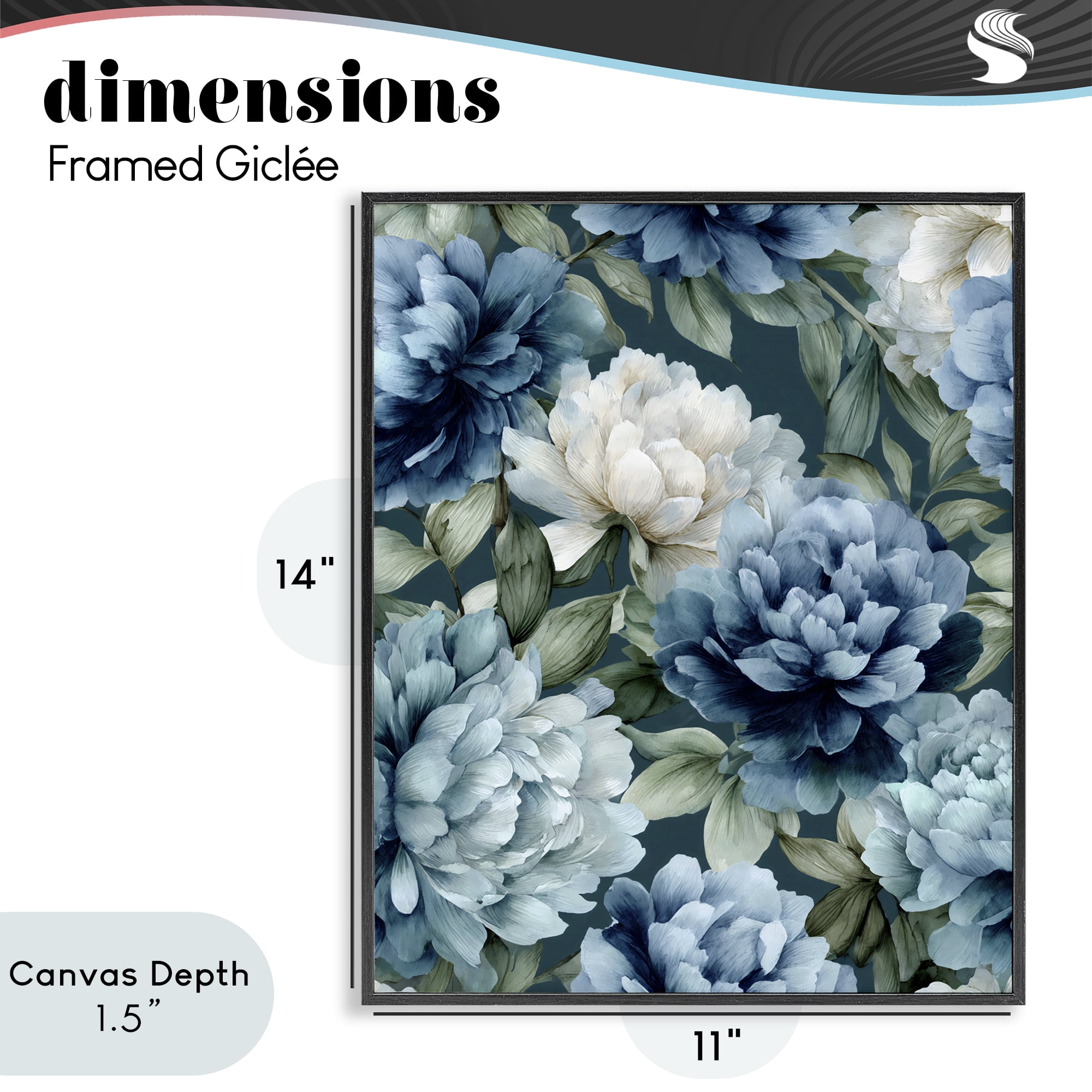 Stupell Industries Blooms On The Vine Black Framed Giclee Art, design by Franklyn Gregory