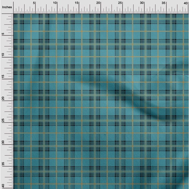 oneOone Georgette Viscose Fabric Tartan Check Fabric Prints By Yard 42 Inch Wide