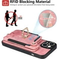 thumbnail image 4 of Phone Case for iPhone 14 Plus 6.7 inch Wallet Cover with Screen Protector and Wrist Strap Lanyard RFID Credit Card Holder Ring Stand i-Phone 14+ iPhone14Plus 5G i i14 + iPhone14 14Plus Women Men Pink, 4 of 13