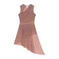 thumbnail image 5 of Jowowha Women's Lyrical Dance Costume High Low Rhinestone Modern Contemporary Dance Dress Dusty Pink L, 5 of 7