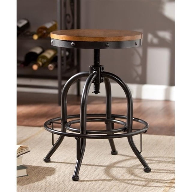 SEI Furniture 24.25" Adjustable Swivel Counter Stool in Pine