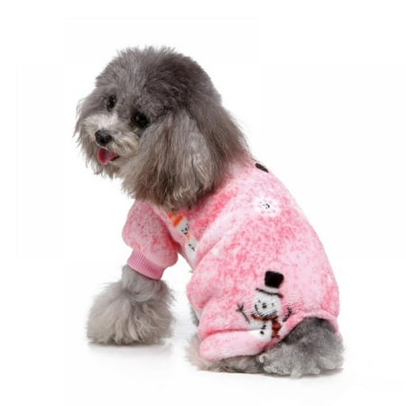 

Christmas snowman dog pajamas pet clothes cat one-piece Puppy Jumpsuit