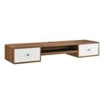 thumbnail image 2 of Modway Transmit 60" Wall Mount Particleboard Wood Office Desk in Walnut/White, 2 of 10