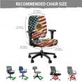 thumbnail image 5 of SCRAWLGOD 4 Pieces Set Cozy Office Chair Protector with Arm Rest Slipcovers Protective Rotating Chair Cover Easy to Remove Boss Swivel Chair Covers, American Flag Sunflower, 5 of 7