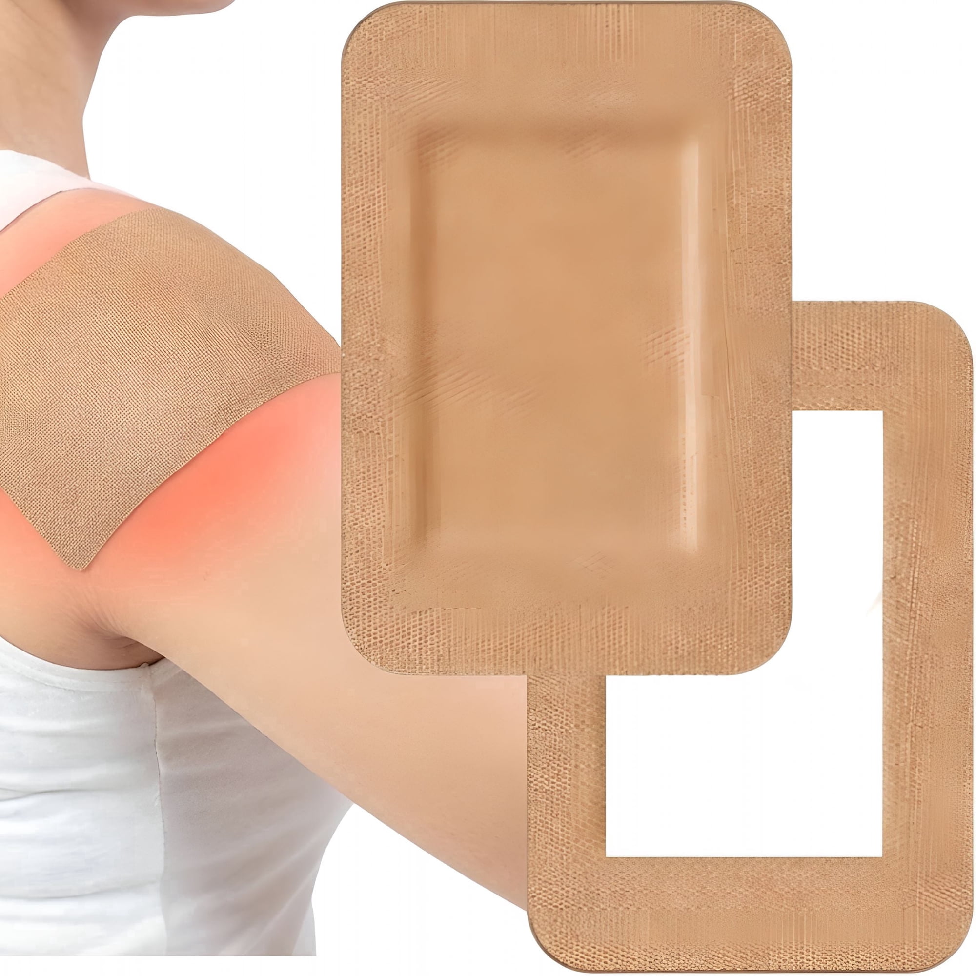 24 Pcs Flexible Extra Large Adhesive Bandages 6" X 4" Big Sterile Fabric Breathable Adhesive Bandages with Non Stick Pad,Latex Free for Wound Care And First Aid