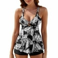 thumbnail image 2 of CALAFEBILA Womens Swimwear Tankini 2 Piece Modest Pleated Summer Pools Floral Print Bathing Suits, 2 of 7