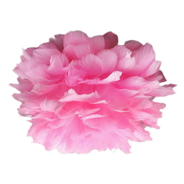Pantalla de luz de plumas artificiales Lámpara de pantalla Decoración de plumas artificiales Rosa