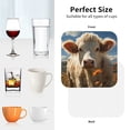 thumbnail image 6 of Rateoe Daisy Meadow Cow Drawing Drink Coasters Set of 4 Leather Coasters Spill Protection for Table Desk,Durable and Non Slip Leather Coaster ,4 Inches Drink Mats-Square, 6 of 6