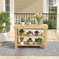 thumbnail image 2 of EDX 3 Tier Bamboo Shoe Rack Bench, 11.3'' x 27.6'' x 18'' Storage Seat Organizer with 286lb Capacity for Entryway,  Bedroom and Living Room,  Wood, 2 of 9