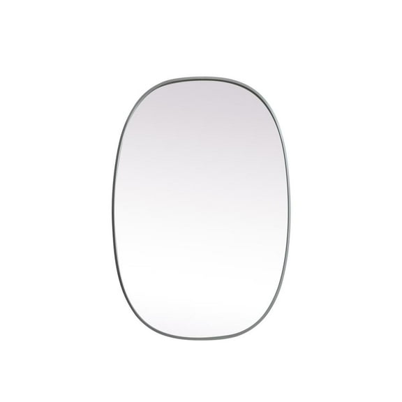 Elegant Decor Metal Frame Oval Mirror 27x40 Inch in Silver