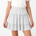 thumbnail image 6 of NAISIBABY Girls Tiered Skirt, High Rise A-Line Ruffles Casual Flowy Summer Pleatd Mini Skirt White Size 12, 6 of 6