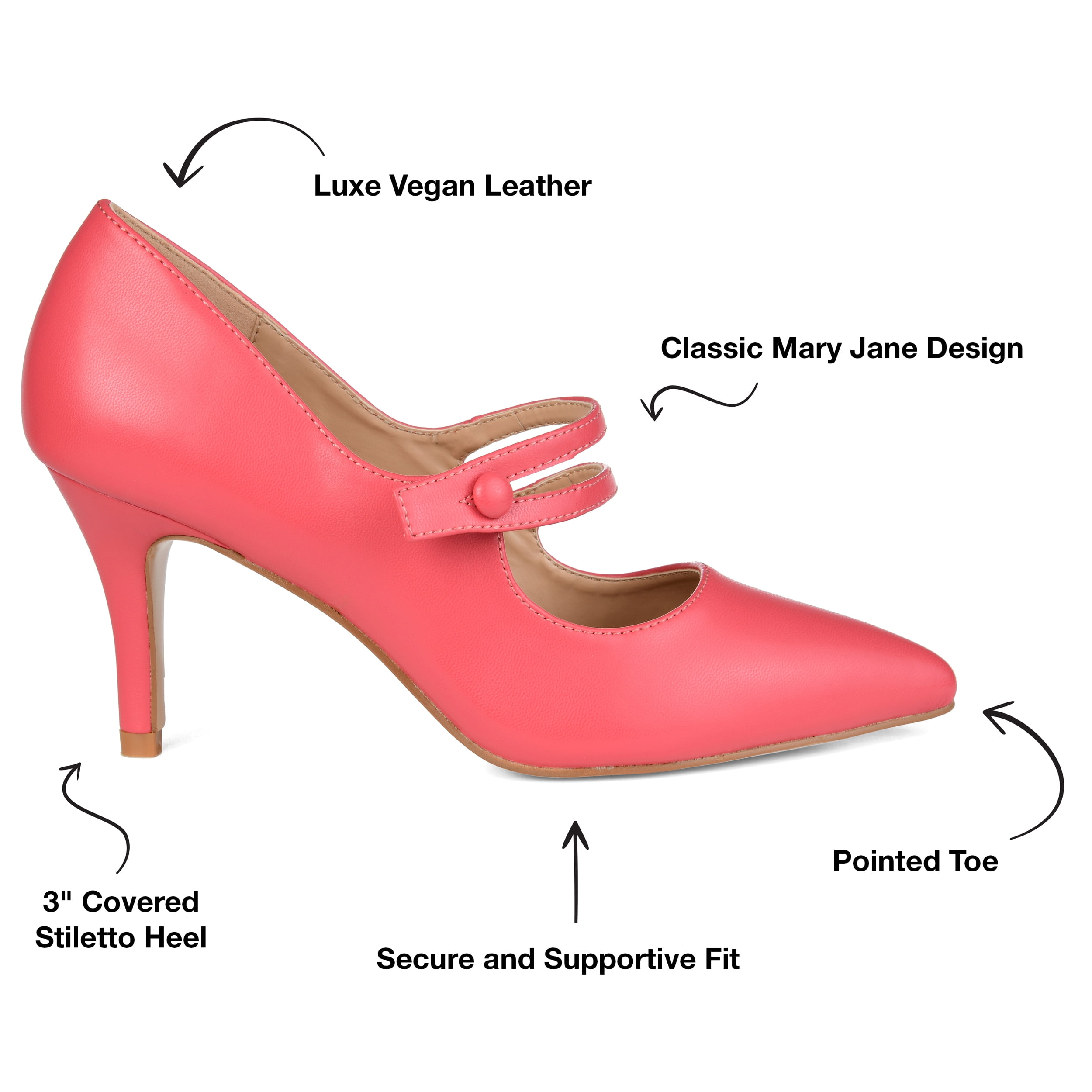Journee Womens Sidney Pointed Toe Mid Heel Pumps