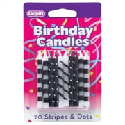 20 Black Stripes and Dots Pattern Candles