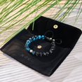 thumbnail image 3 of Pitch Black | Silver | Firefly Glass Macrame Bracelet, 3 of 5