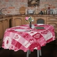 thumbnail image 2 of Oval Valentines Tablecloths 54x72inch,Valentines Day Tablecloth Waterproof Polyester Pink Heart and Checkered Heart for Valentines Wedding Decoration, 2 of 6