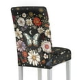 thumbnail image 2 of Xoenoiee Butterfly Daisy Moon Print Stretch Chair Covers for Dining Room, Soft Fit Removable Washable Kitchen Parsons Chair Slipcover Protector, 1 Set, 2 of 7
