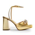 thumbnail image 2 of DREAM PAIRS Women’s Platform Chunky Heels – Double Bowknots Rhinestone Square Toe Dress Sandals for Weddings, Bridal, and Parties, 2 of 4