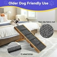 thumbnail image 3 of 2025 Upgraded Dog Ramp for Couch, Foldable Small Dog Ramp for Low Bed, 4 Adjustable Height from 13'' to 21", Portable Stable Pet Step with Non-Slip Pad, Pet Ramps Use for Couch Stairs, Walnut, 3 of 13