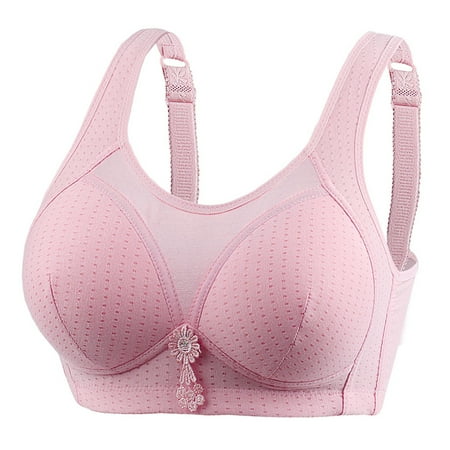 Elainilye Fashion Bras For Women Wireless Gathered Push-up Bra Breathable Casual Bra