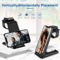 thumbnail image 3 of 3 in 1 Charging Station Wireless Charger Wireless Charging Pad Charging Station for  Devices Wireless Charging Station Charging Station for Multiple Devices Watch Charger Stand - Black, 3 of 8