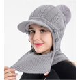 thumbnail image 2 of Gorro con protección para los oídos tejido para mujer de invierno europeo y americano, 2 of 5