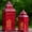 Red, variant on Golden Temple Moroccan Lantern Lamp Decorative Candle Holders for Ramadan Decorations, Hanging, Outdoor Patio or Porch, Indoor Home Decor