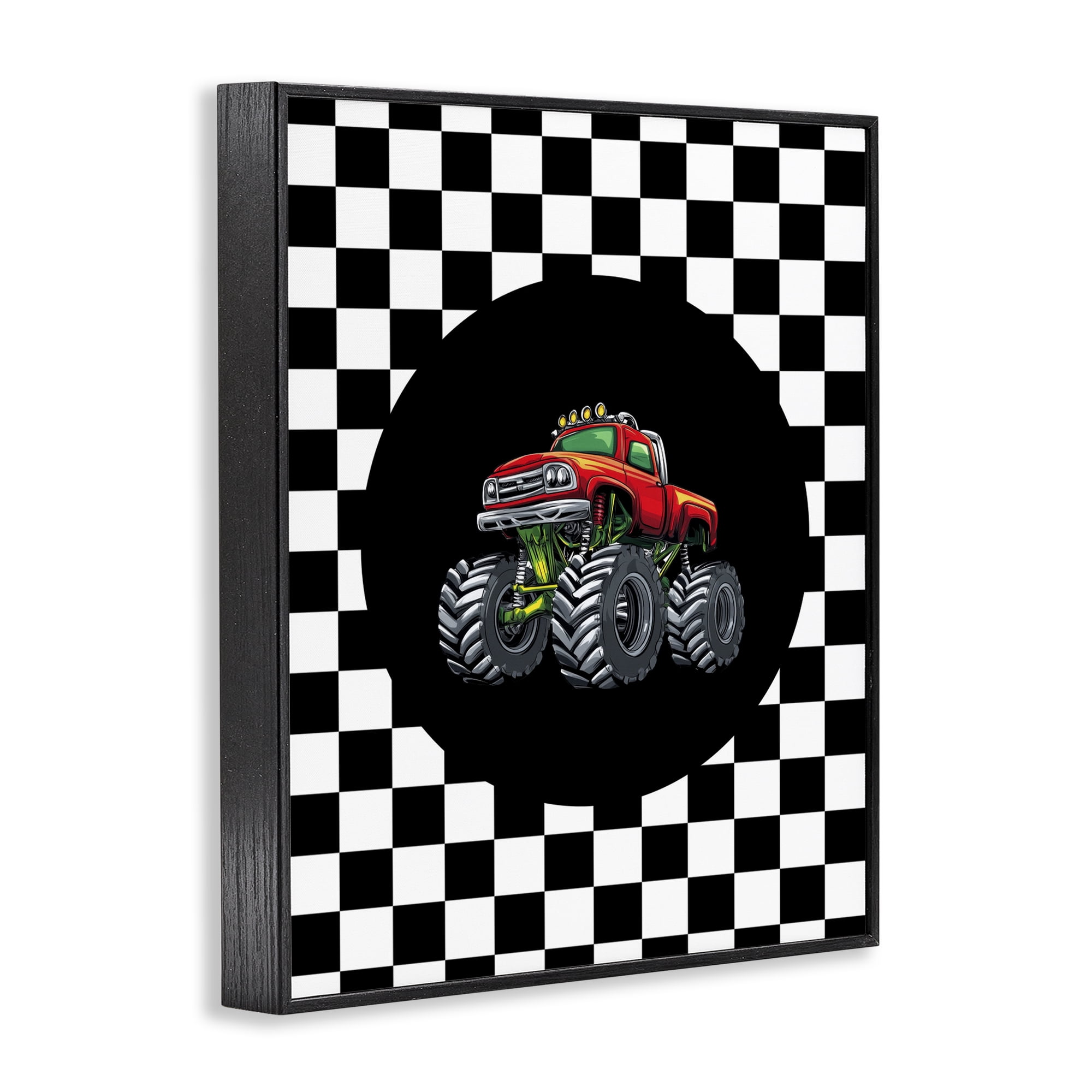 Monster Truck Dude Black Framed Giclee Art, design by Kim Allen