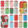 thumbnail image 1 of Paquete de 18 fundas refrigeradoras para latas navideñas de Sepglitter, de neopreno, 1 of 7
