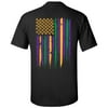 Mardi Gras Colorful Flag Unisex Short Sleeve T-shirt-Black-3XL