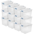 thumbnail image 1 of Caja con Cierre Sterilite Paquete de 12, Contenedores de Almacenamiento Bajo la Cama con Tapa, Plástico Transparente, 25 Cuartos - Contenedores Resistentes para Organizar Armario, Baño y Oficina, 1 of 9