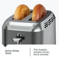 thumbnail image 6 of BLACK+DECKER 2‑Slice Toaster with Rapid Toast Technology, Black Stainless Steel, Extra‑Wide Self‑Centering Slots, 7 Settings, Pull‑Out Crumb Tray, 6 of 12