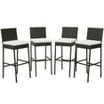 thumbnail image 1 of Costway 4 PCS Patio Wicker Barstools Bar Height Chairs with Cushions Backyard Off White, 1 of 9