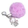 thumbnail image 5 of Emoshayoga Pom Pom Keychain Llavero Pom Pom de Felpa Suave Diseño Único, Moda y Amplia Aplicación, Exquisito, Duradero, Llavero Esponjoso Lila Claro, 5 of 5