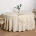 thumbnail image 3 of BalsaCircle 120" Beige Round Premium Polyester Faux Burlap Tablecloth Reception Dining, 3 of 7