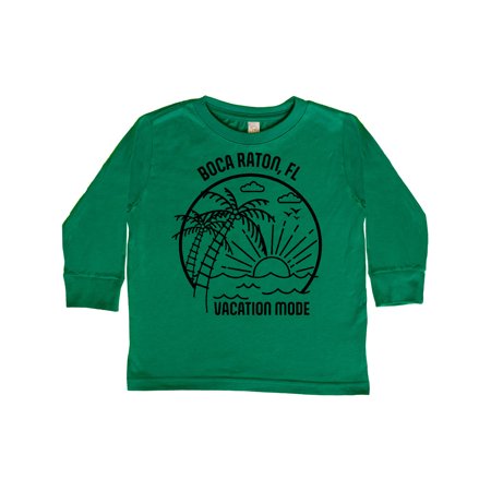 

Inktastic Summer Vacation Mode Boca Raton Florida Gift Toddler Boy or Toddler Girl Long Sleeve T-Shirt