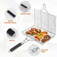 thumbnail image 4 of Anoak Grill Basket, BBQ Grilling Baskets for Outdoor Grill with Removable Handle, Stainless Steel BBQ Camping Cooking Accessories Tools for Fish, Vegetable, Shrimp, 4 of 9