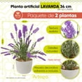 thumbnail image 2 of Planta artificial moderna Artego con maceta decorativa Lavanda Compacta Pack de 2 unidades 34cm de alto, 2 of 9
