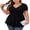 Black, variant on Women's Tops Plus Size T Shirt Short Sleeve V Neck Dressy Wrap Flowy 2025 Summer Black