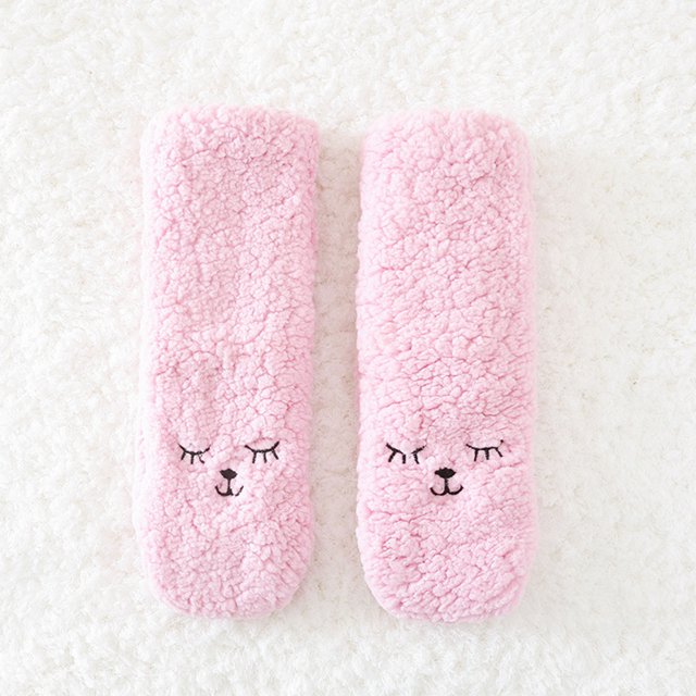 Jusqu'à 10$ Bas Roses Femmes Automne et Hiver Chaussettes Chaudes Maison Mignonnes Laine Plus Velours Épaissies Chaussettes de Sol Bas