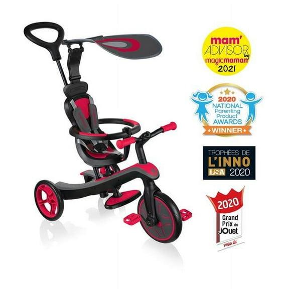 Globber 632-102 Explorer Trike Scooter, Red