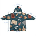 thumbnail image 7 of Blue Basketball Related Items Pattern Blanket Hoodies for Kids 6-13YR Oversize Wearable Blanket Hoodies for Boys Girls Teens, 7 of 7